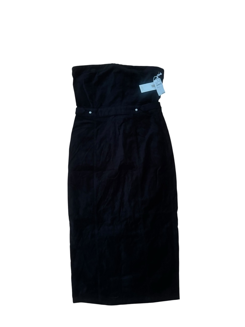 Good American NWT Strapless Corset Midi Skirt Black Size L